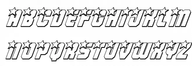 Army Rangers 3D Italic Polices MAJUSCULES