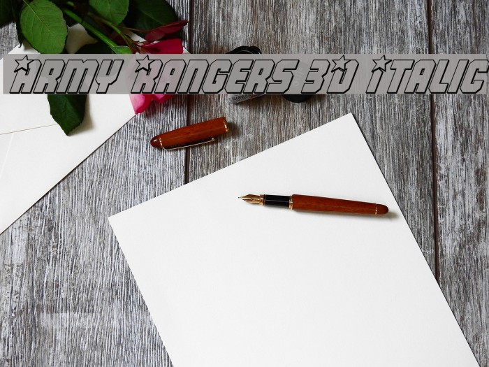 Army Rangers 3D Italic Font examples