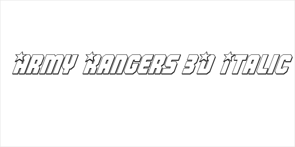 Army Rangers 3D Italic Logo