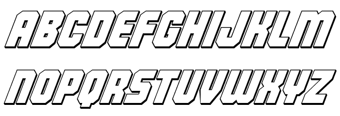 Army Rangers 3D Italic Font LOWERCASE