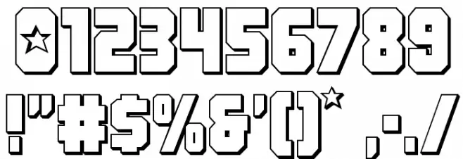 Army Rangers 3D Regular Font OTHER CHARS