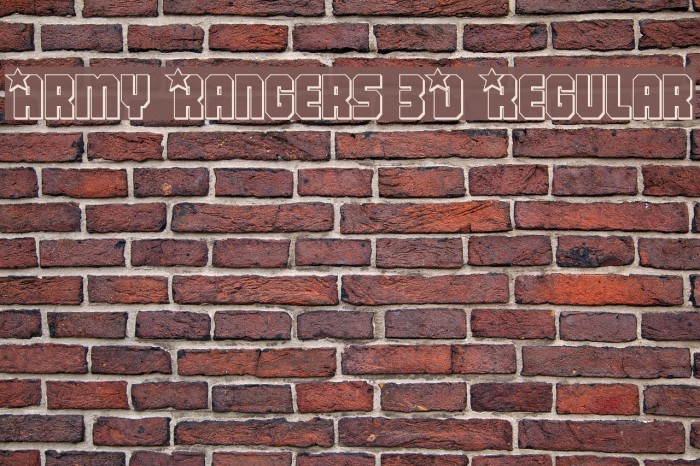 Army Rangers 3D Regular Font examples