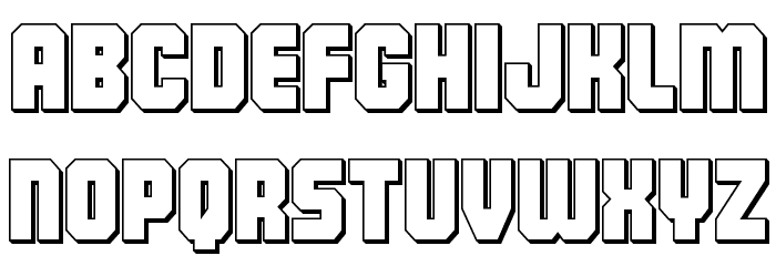 Army Rangers 3D Regular Font LOWERCASE