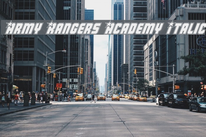 Army Rangers Academy Italic Font examples