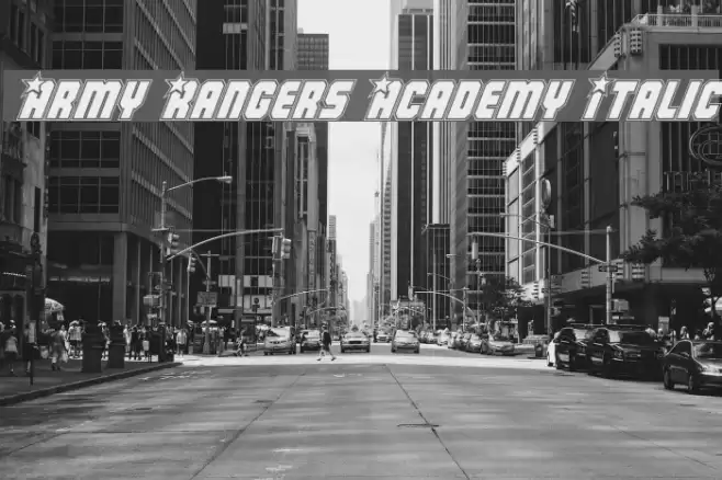 Army Rangers Academy Italic Caratteri examples