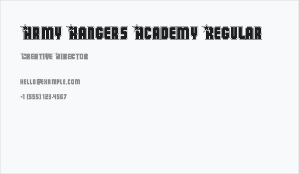 Army Rangers Academy Regular Business Card