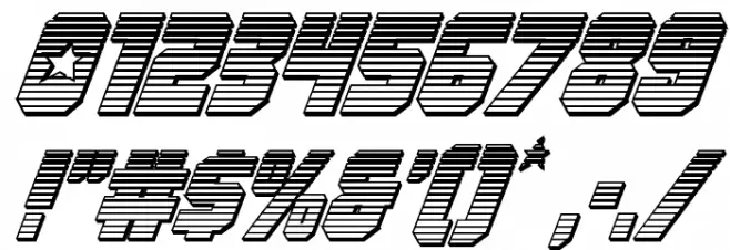 Army Rangers Chrome Italic Font OTHER CHARS