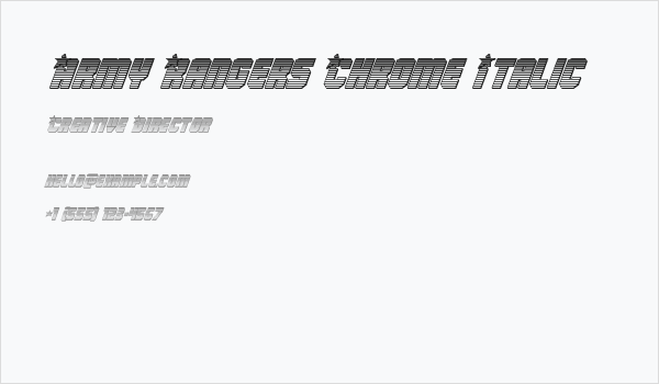 Army Rangers Chrome Italic Business Card