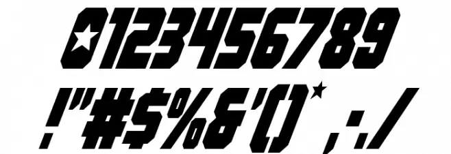 Army Rangers Condensed Italic Font OTHER CHARS