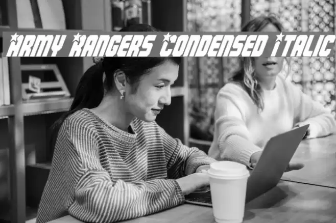 Army Rangers Condensed Italic Font examples