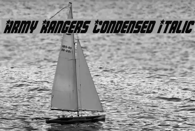 Army Rangers Condensed Italic Font examples