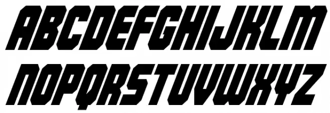 Army Rangers Condensed Italic Schriftart Kleinbuchstaben