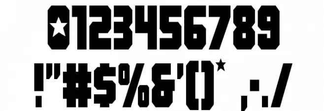 Army Rangers Condensed Font OTHER CHARS