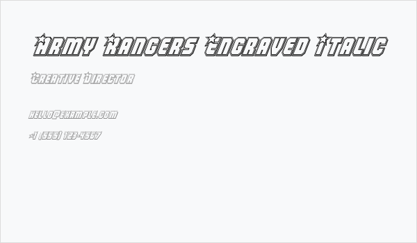 Army Rangers Engraved Italic Business Card
