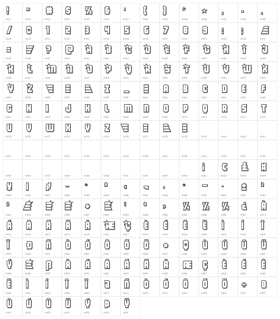 Army Rangers Engraved Regular Character Map