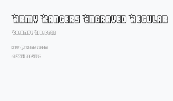 Army Rangers Engraved Regular Business Card