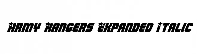 Army Rangers Expanded Italic  Frei Schriftart Herunterladen