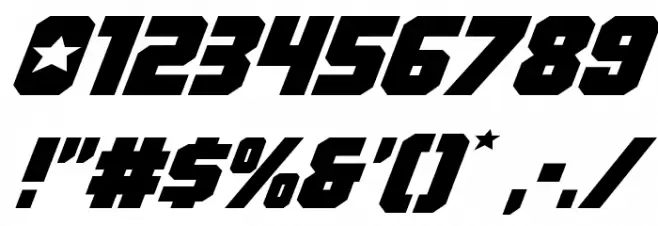 Army Rangers Expanded Italic Font OTHER CHARS