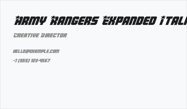 Army Rangers Expanded Italic Business Card
