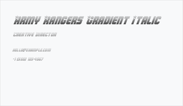 Army Rangers Gradient Italic Business Card