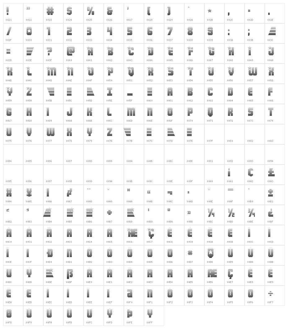 Army Rangers Gradient Regular Character Map