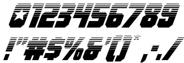 Army Rangers Half-Tone Italic Font OTHER CHARS