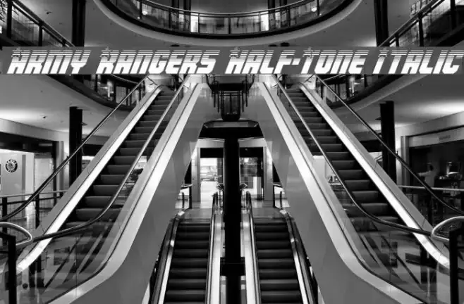 Army Rangers Half-Tone Italic Example 1