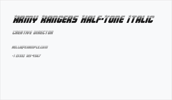 Army Rangers Half-Tone Italic Business Card
