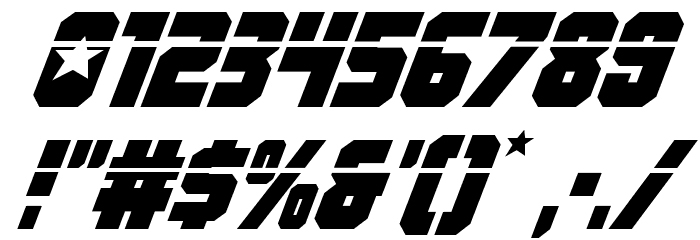 Army Rangers Laser Italic Font OTHER CHARS