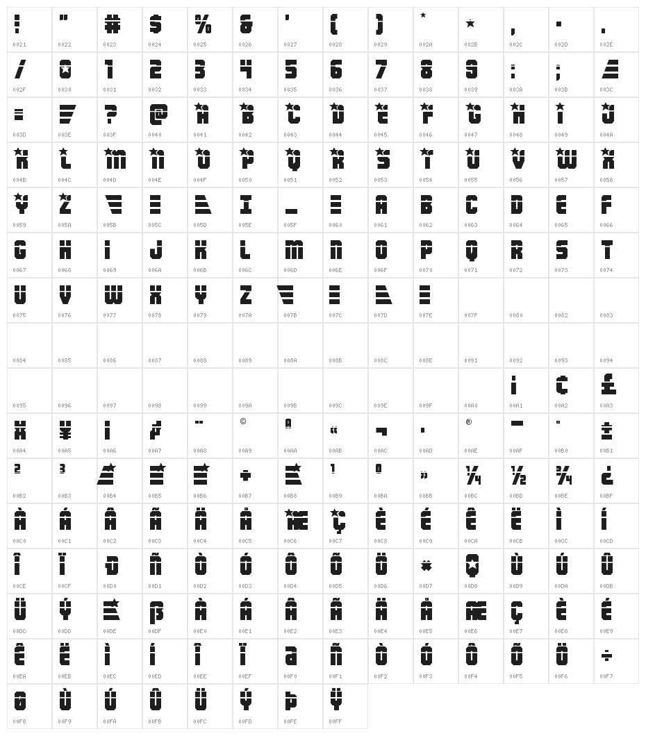 Army Rangers Laser Regular Character Map