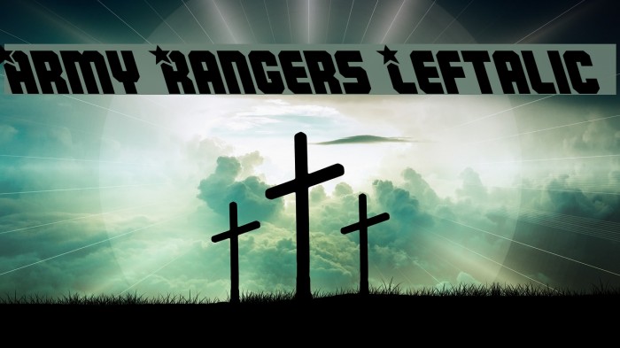 Army Rangers Leftalic Font examples