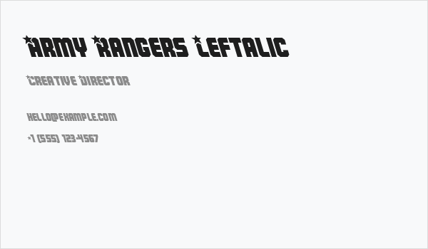 Army Rangers Leftalic Business Card