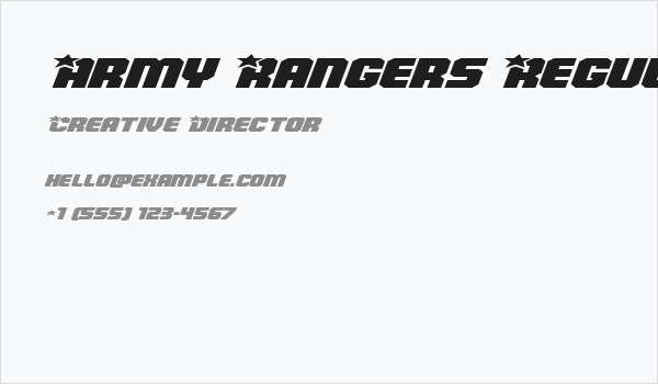 Army Rangers Regular Super-Expanded Italic Business Card