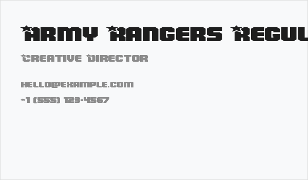 Army Rangers Regular Super-Expanded Business Card