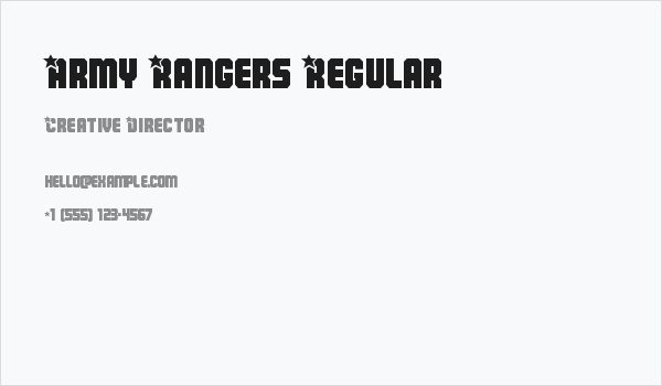 Army Rangers Regular Business Card