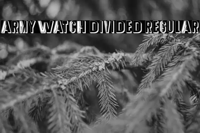 Army Watch Divided Regular Font examples