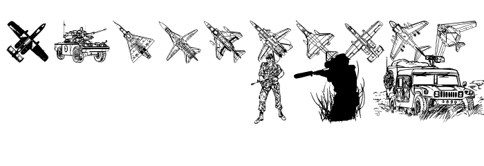 Army weapons tfb Font OTHER CHARS