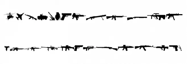 Army weapons tfb Polices MAJUSCULES