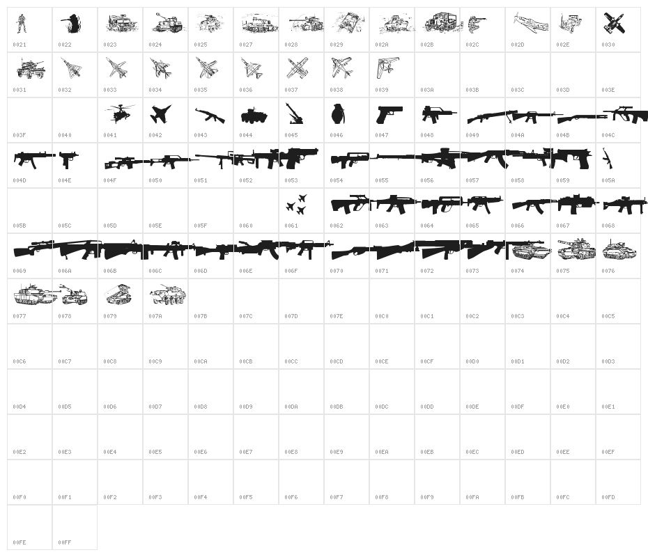 Army weapons tfb Character Map