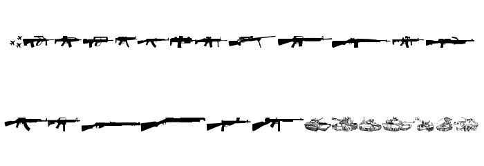 Army weapons tfb Font LOWERCASE