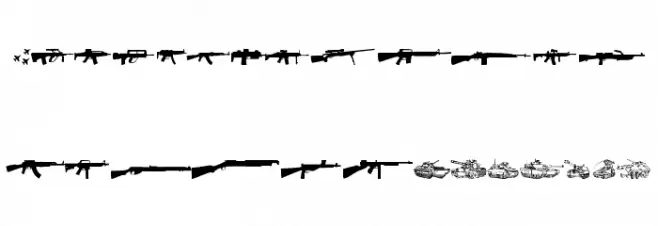 Army weapons tfb خط أحرف صغيرة