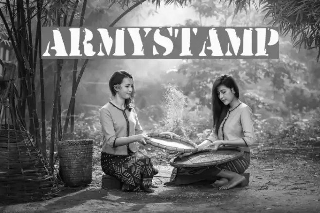 ArmyStamp Font examples