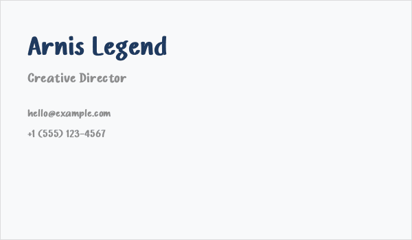 Arnis Legend Business Card