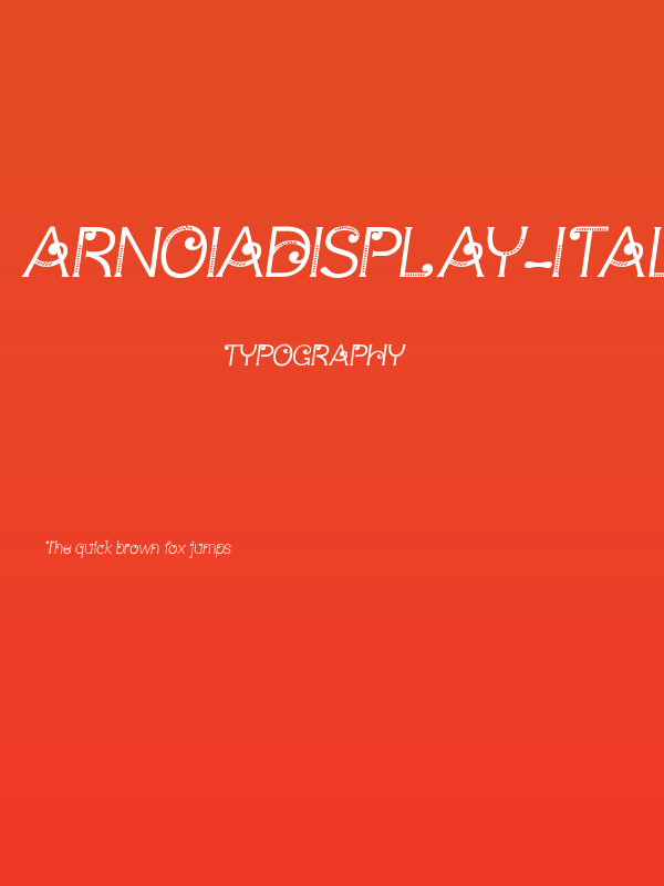 ArnoiaDisplay-Italic Poster