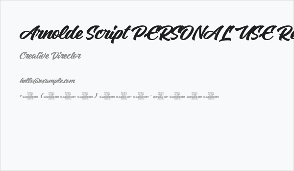 Arnolde Script PERSONAL USE Regular Business Card