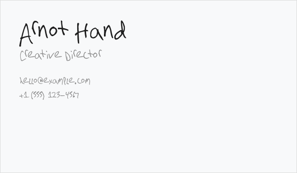 Arnot Hand Business Card