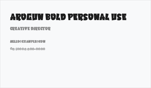 Arogun Bold Personal Use Business Card