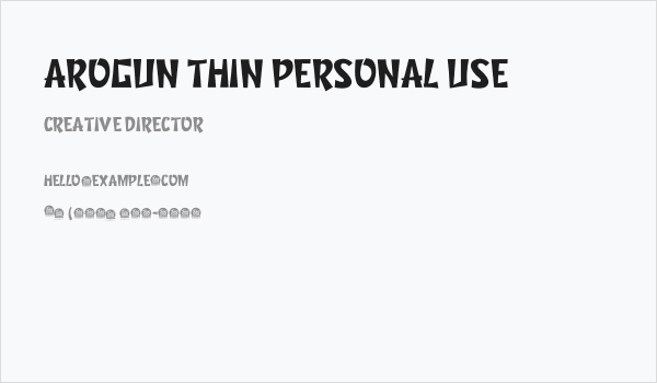 Arogun Thin Personal Use Business Card