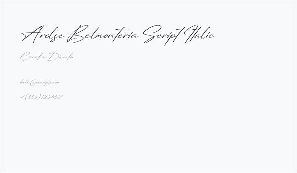 Arolse Belmonteria Script Italic Business Card