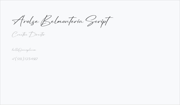 Arolse Belmonteria Script Business Card